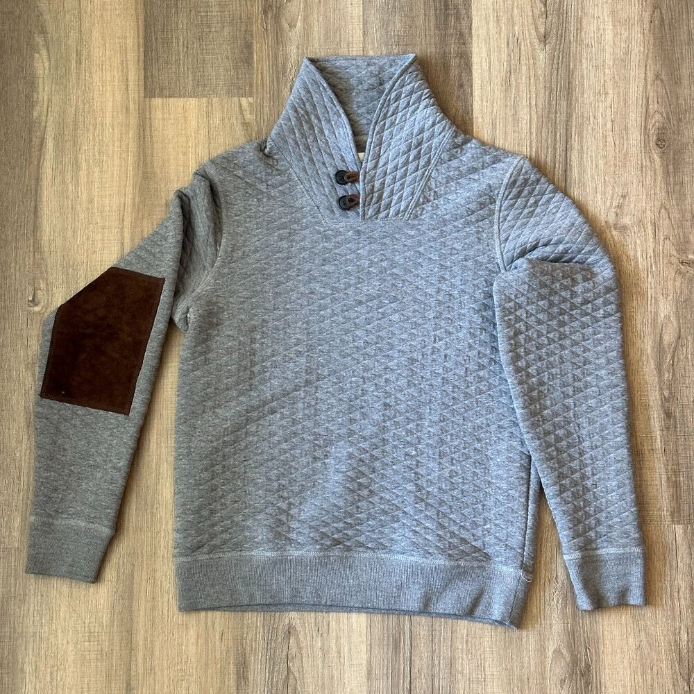 Billy Reid Diamond Quilt Shawl Collar Sweatshirt